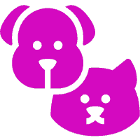 Icon of a dog and cat, representing a specialized vacuum attachment for pet hair removal.