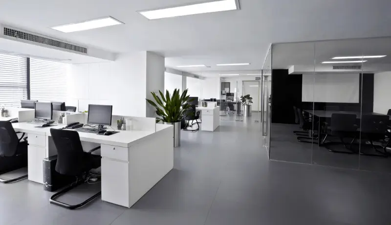 Tidy and modern office after a commercial cleaning service